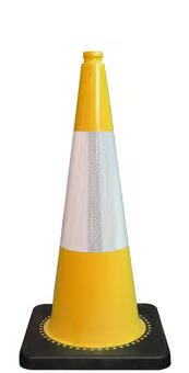 Yellow PVC Road Cone - Flexible, Durable, and Virtually Unbreakable (50cm, 2kg)