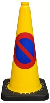 750mm No Waiting Road Cone - Yellow