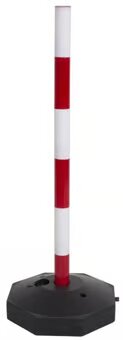 Red / White Safety Post with Cap and Deep Strut