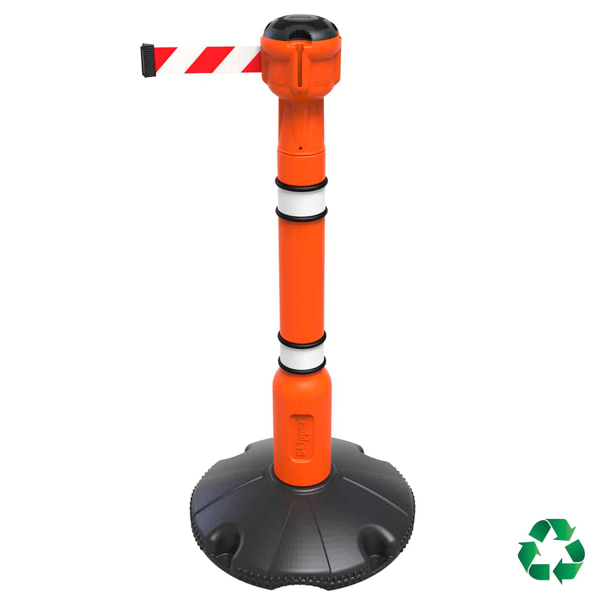 Skipper retractable barrier post and base system