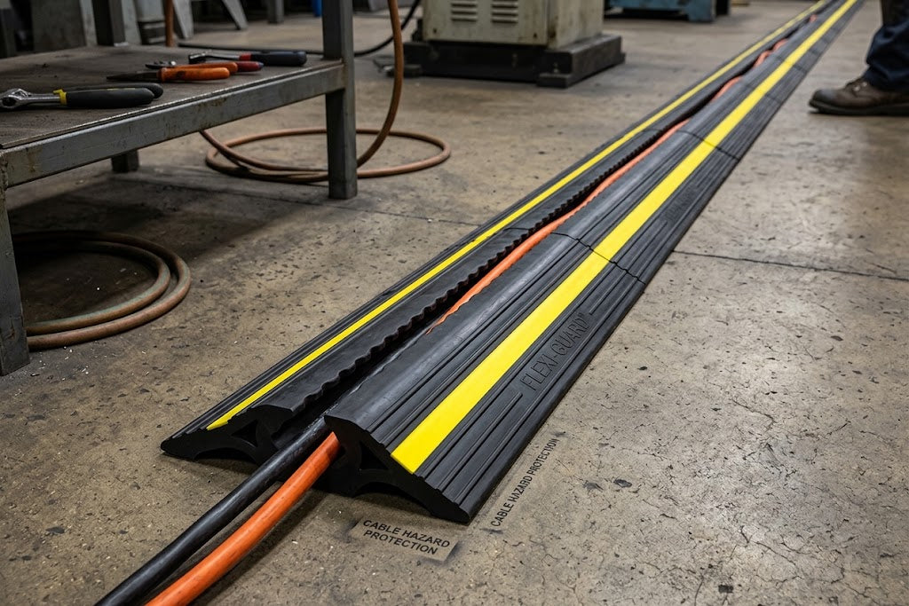 Cable Protector – Yellow Safety Stripes or Black – 2000kg Capacity – Commercial