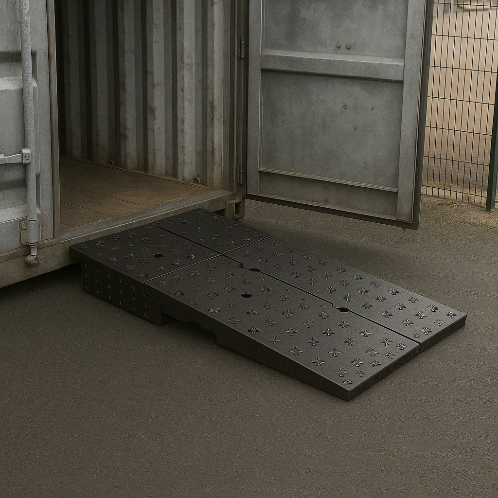 Heavy-Duty Rubber Container Ramp (150mm - 300mm) for Safe and Efficient Loading