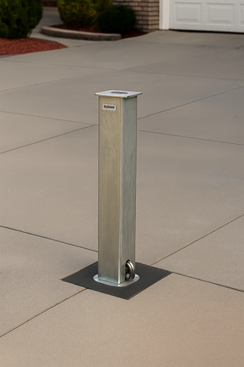 100mm Telescopic Galvanised Security Post – Heavy Duty Driveway Bollard with Anti-Theft Lock