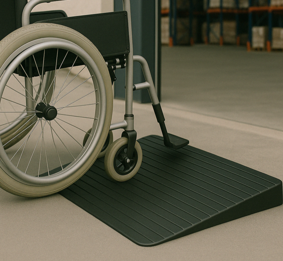 Heavy-Duty Rubber Threshold Ramps – 4.5" to 7" Height for Wheelchairs & Mobility Access