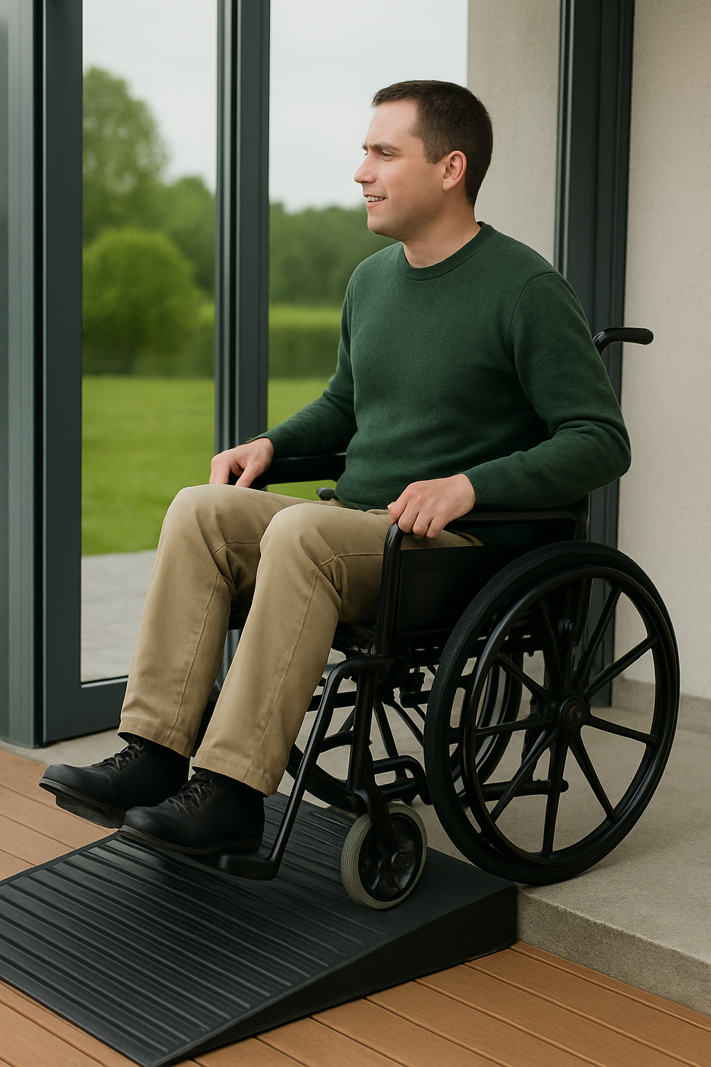 Heavy-Duty Rubber Threshold Ramps – 4.5" to 7" Height for Wheelchairs & Mobility Access