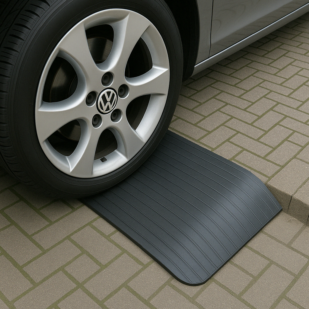 Rubber Kerb Ramp – Supports Up to 100mm Height and 1000kg Capacity