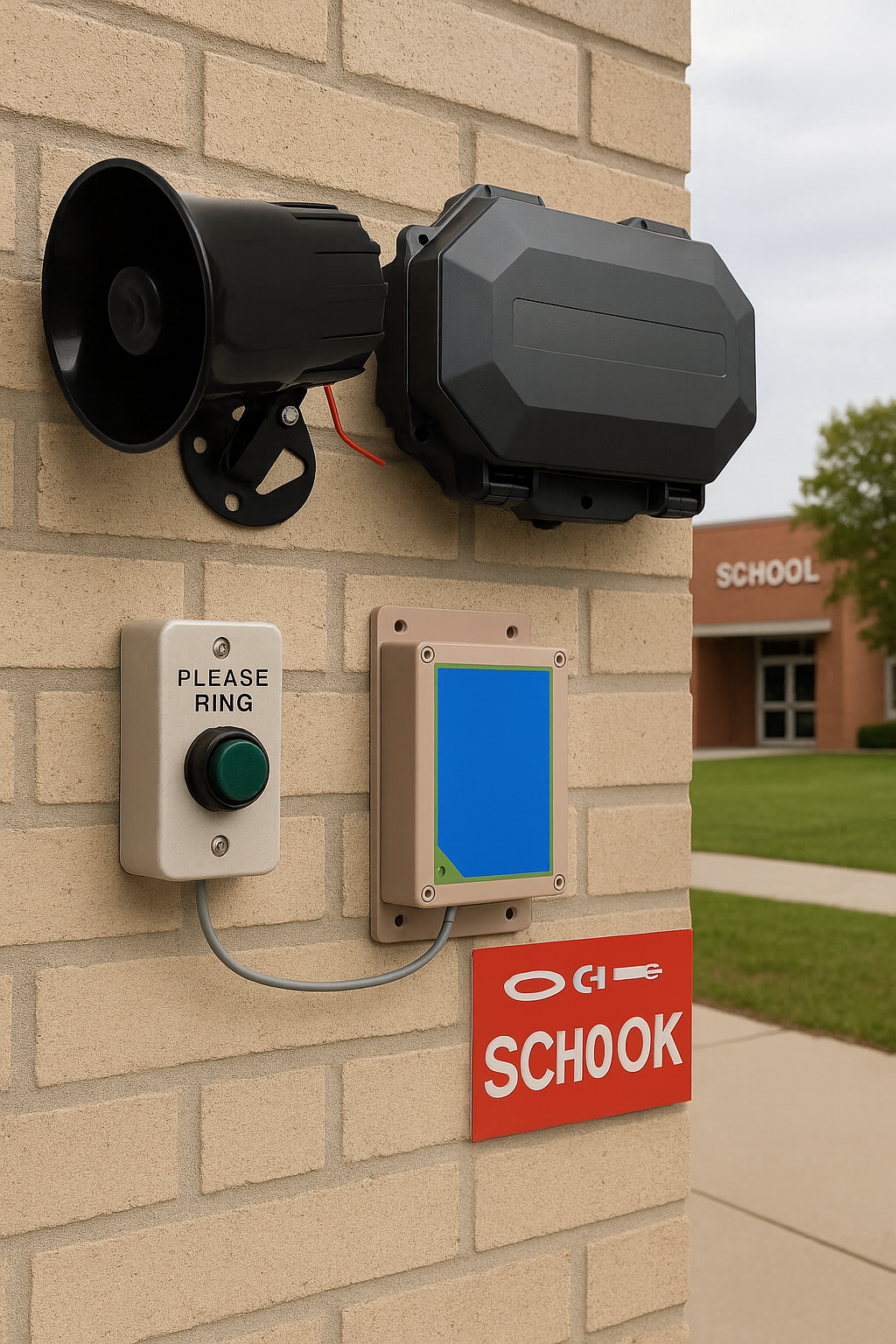 Wireless Commercial Siren Kit – Heavy-Duty Push Button & Extra-Loud Siren with Adjustable Alarm Duration