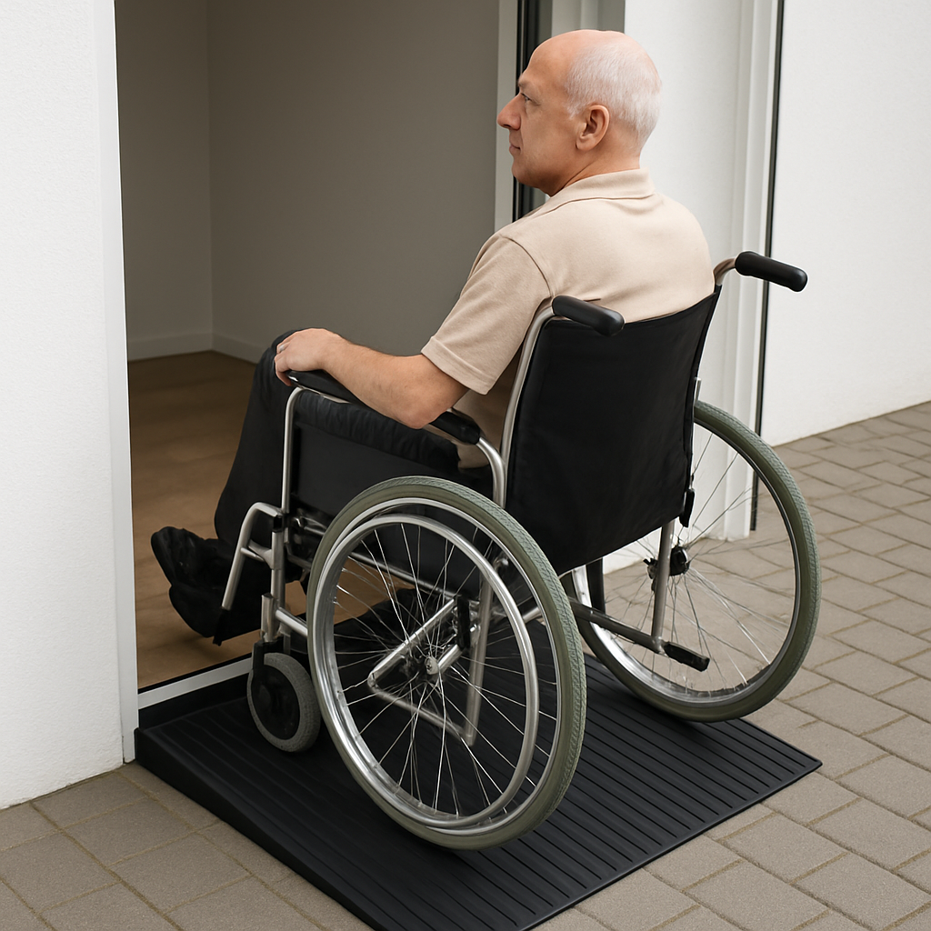 Rubber Threshold Ramp 12mm Upto 100mm High – Durable, Non-Slip, Heavy Duty Ramp for Doorways, Wheelchairs & Mobility Aids