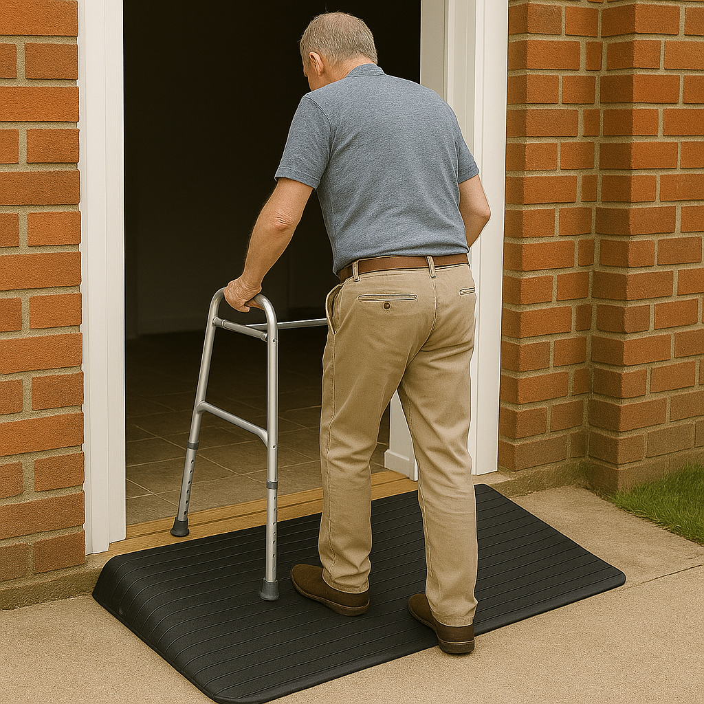 Non Slip Rubber Threshold Ramps 1" To 4" high - Perfect for Wheelchair & Mobility Access