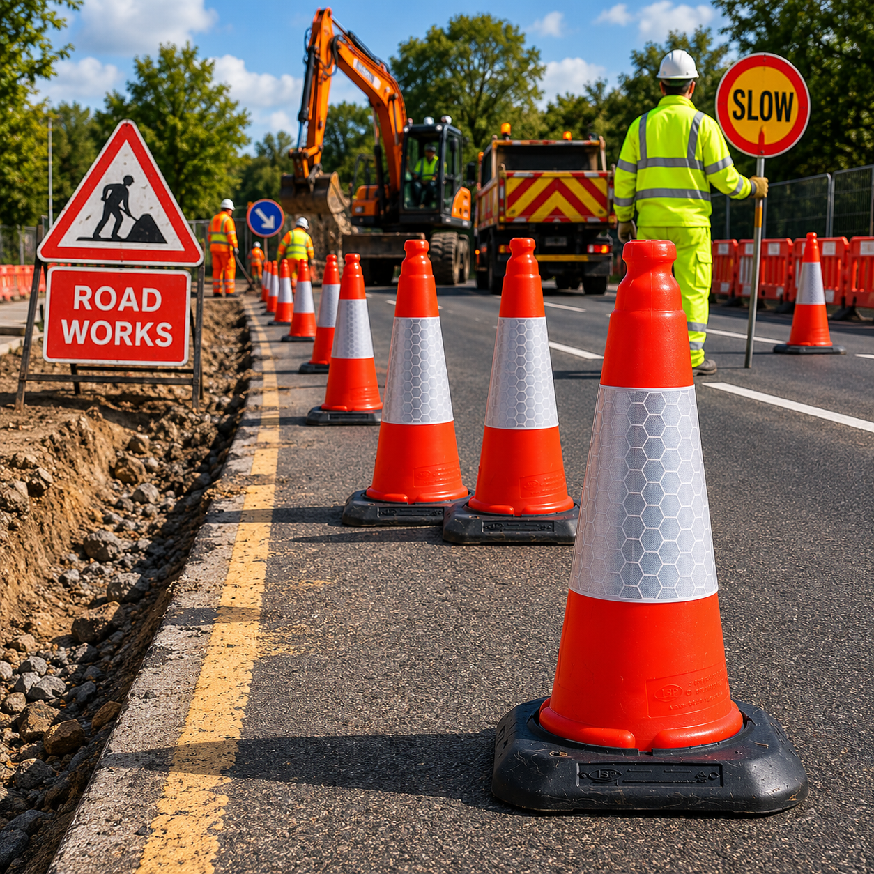 Premium Heavy Duty Traffic Cone - Available in 500mm, 750mm & 1000mm Sizes for Enhanced Visibility and Safety