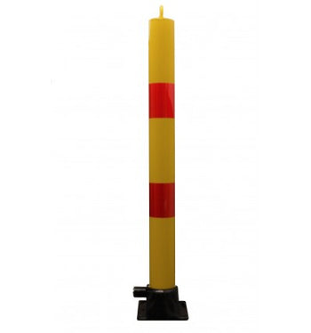 900mm High Fold Down Parking Post - Yellow & Red