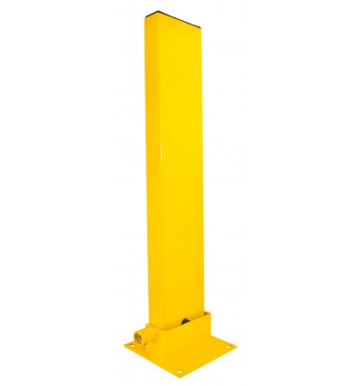 Gold Wide Fold Down Steel Parking Post - Yellow