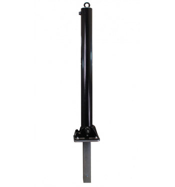 Black Fold Down Parking Post With Integral Lock & Chain Eyelet