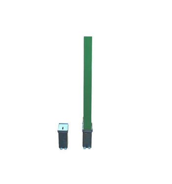 Heavy Duty Green Removable Security Post & 2 x Ground Spigots