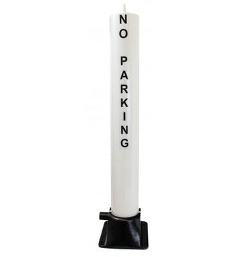 Large White Fold Down Steel Security Post
