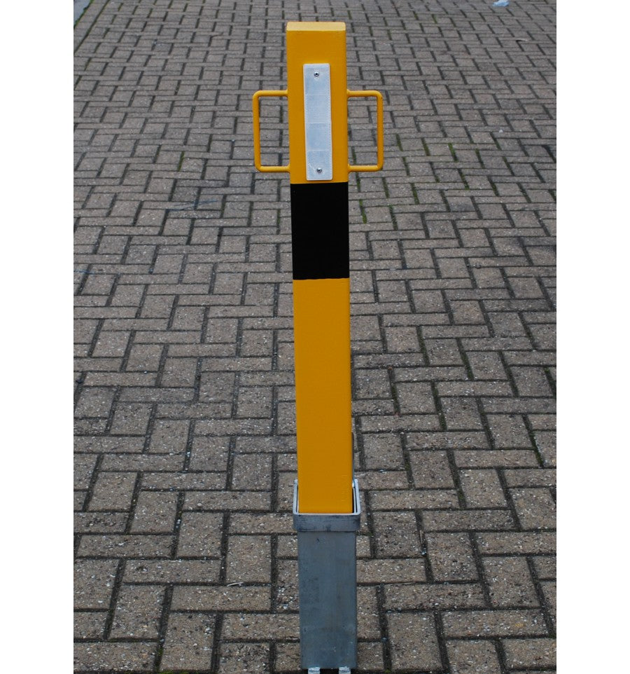 Dim Gray Heavy Duty Yellow Removable Security Post With Lift Out Handles