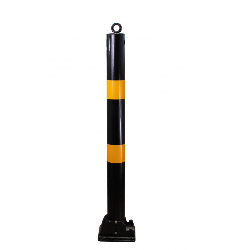 Sandy Brown Black & Yellow Parking Post Chain Kit With 1 x Folding & 2 x Static Posts