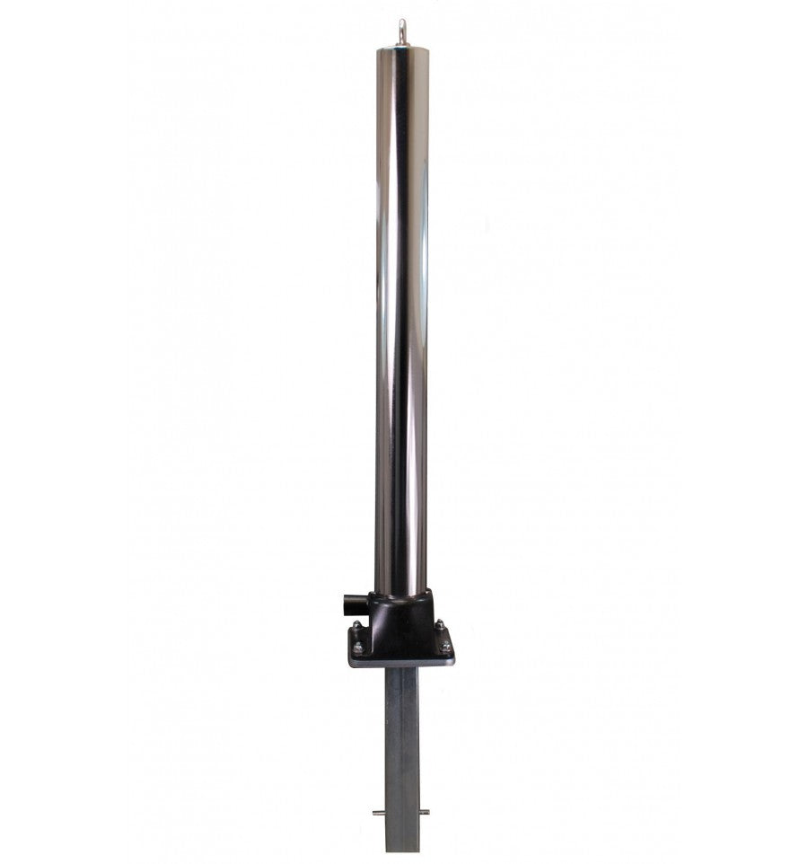 Dark Slate Gray Stainless Steel Fold Down Parking Post With Ground Spigot & Top Eyelet