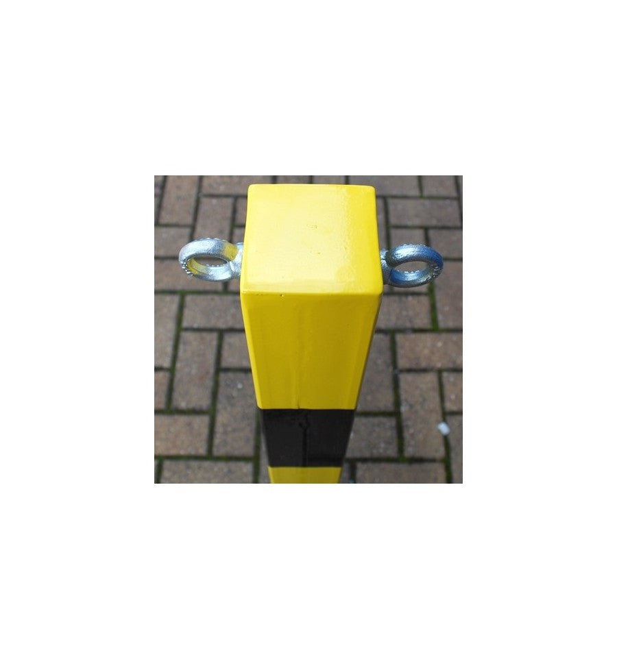 Dim Gray Removable Security Bollard With Top Mounted Chain Eyelets