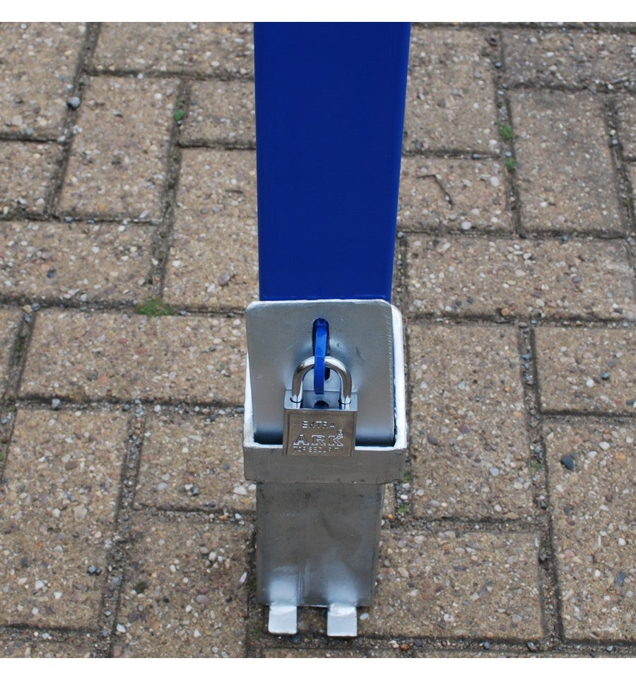 Slate Gray Heavy Duty Blue Removable Security  Security Post & 2 x Ground Bases