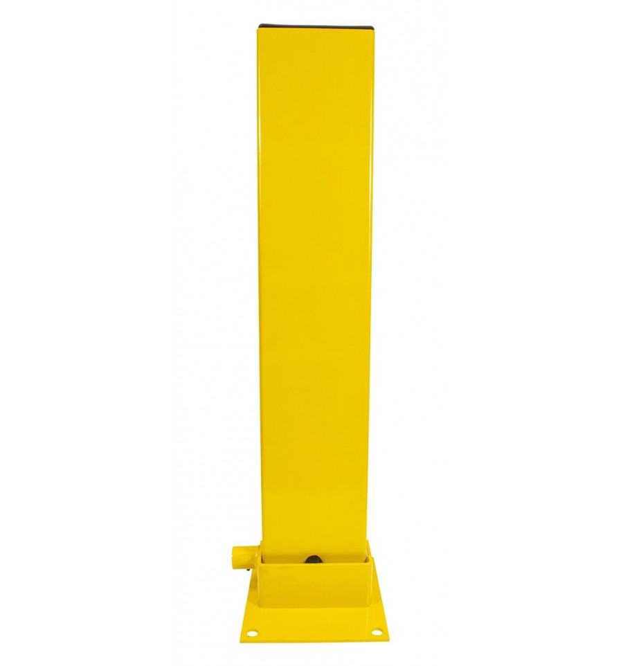 Gold Wide Fold Down Steel Parking Post - Yellow