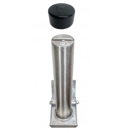 Light Slate Gray Stainless Steel Telescopic Security Post & Rubber Cap