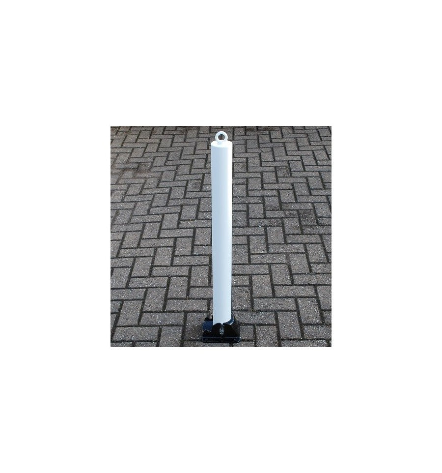 Dim Gray 76mm Fold Down Parking Post With Integral Lock & Chain Eyelet