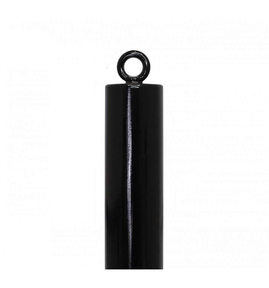 Black 76mm Bolt Down Steel Bollard - Black