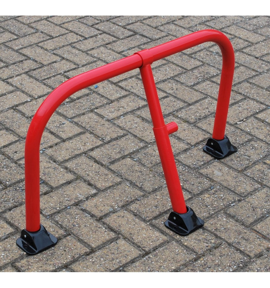 Light Slate Gray Red Fold Down Hoop Barrier With Integral Lock