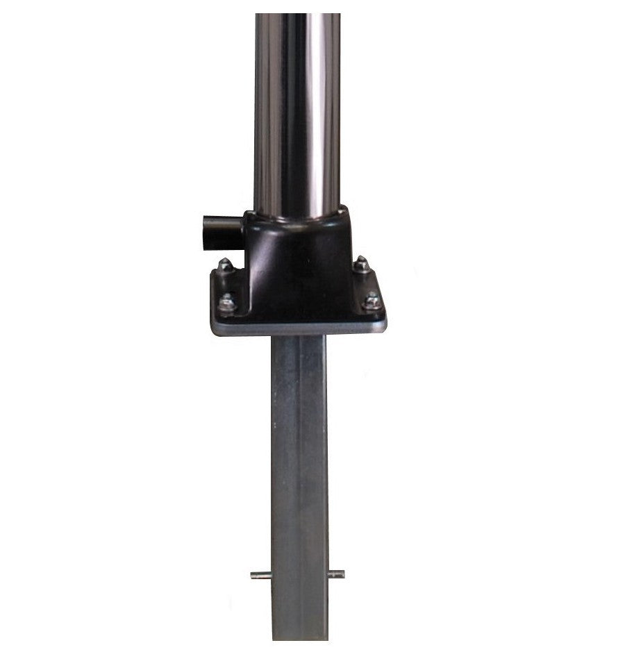 Dark Slate Gray Stainless Steel Fold Down Parking Post With Ground Spigot & Top Eyelet