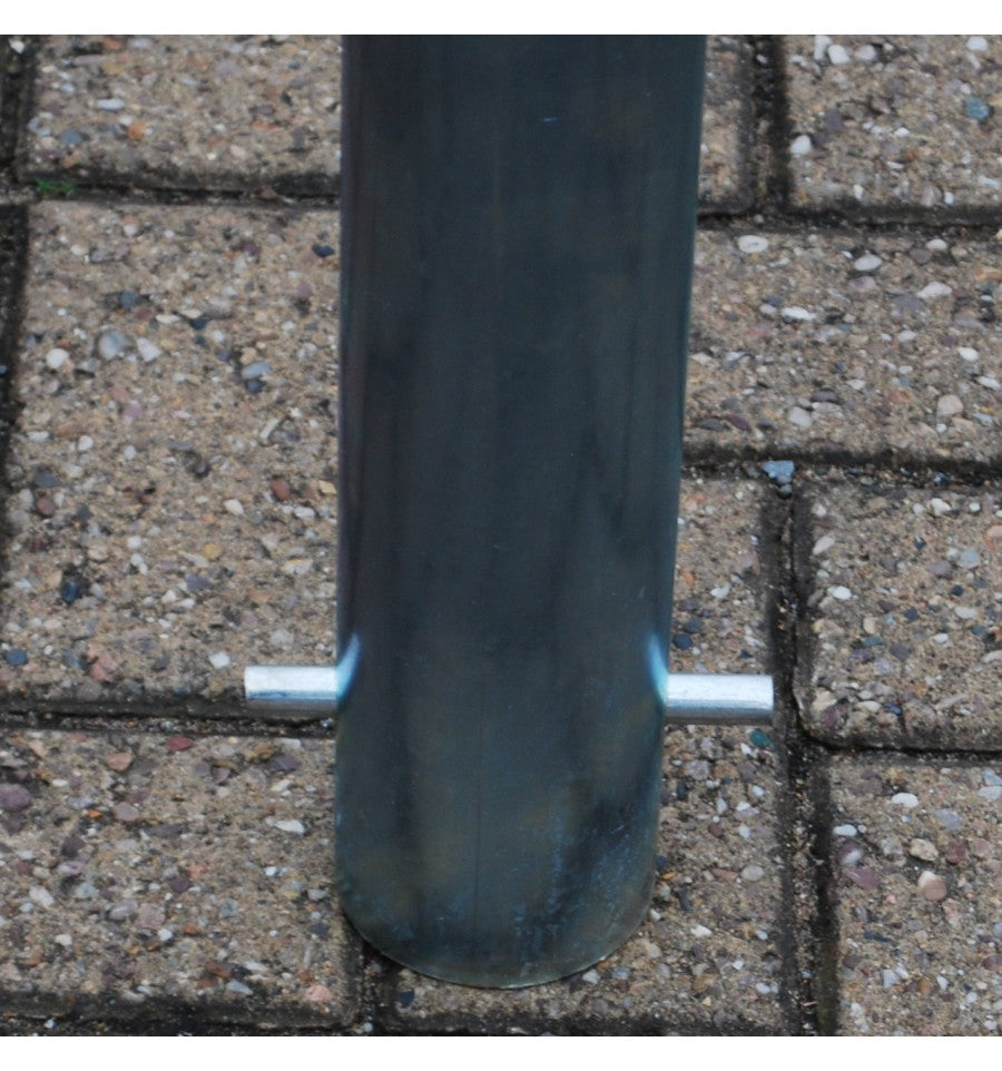 Dark Slate Gray Galvanised 76mm Spigot Based Steel Bollard & Eyelet