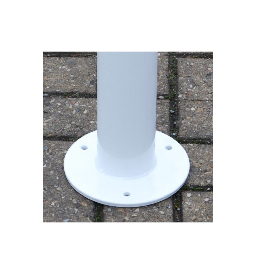 Light Slate Gray 76mm White & Yellow Bolt Down Steel Bollard & Eyelet