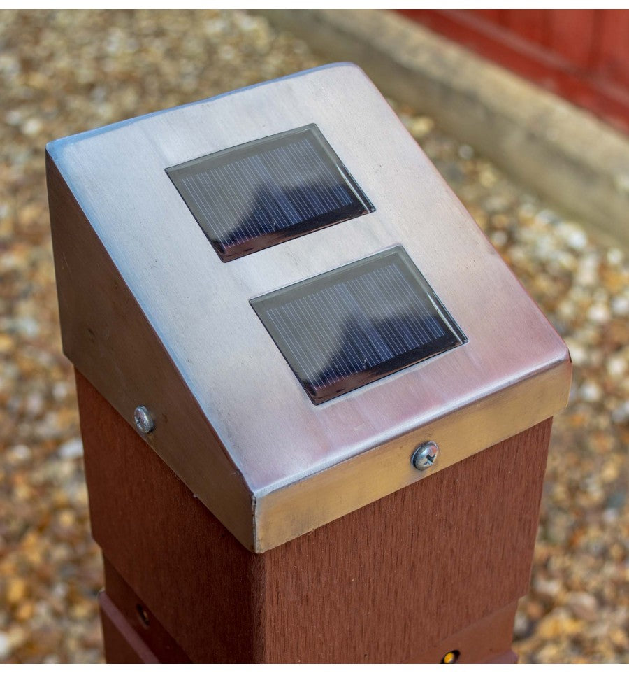 Dim Gray Solar Powered Removable Bollard With Flashing Illuminated LED Lights