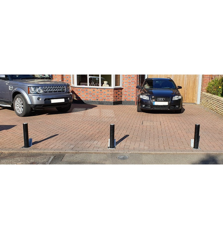 Rosy Brown Telescopic Security & Parking Post - Black