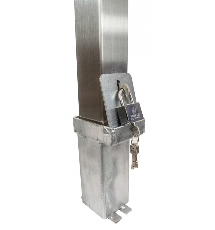 Dark Gray Stainless Steel Removable Parking & Security Post
