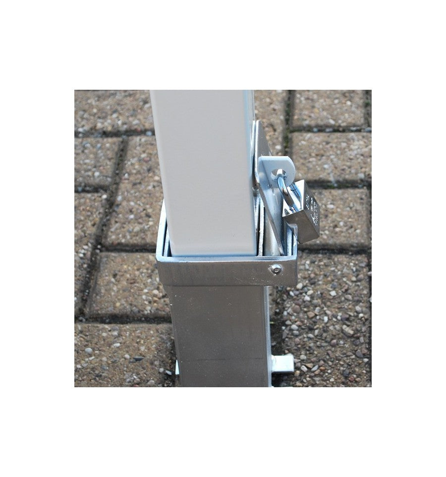 Slate Gray White Removable Parking & Security Post With 1 x R/H Black Chain Eyelet