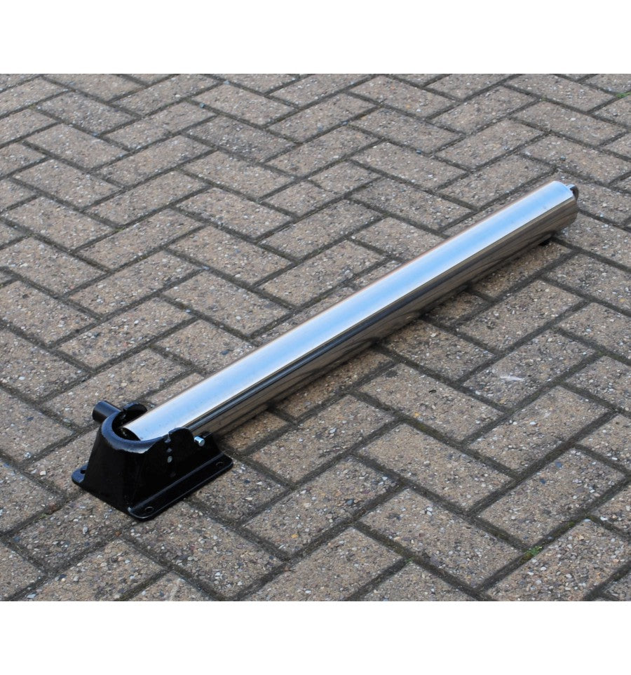 Slate Gray Stainless Steel Fold Down Parking Post With Ground Spigot & Top Eyelet