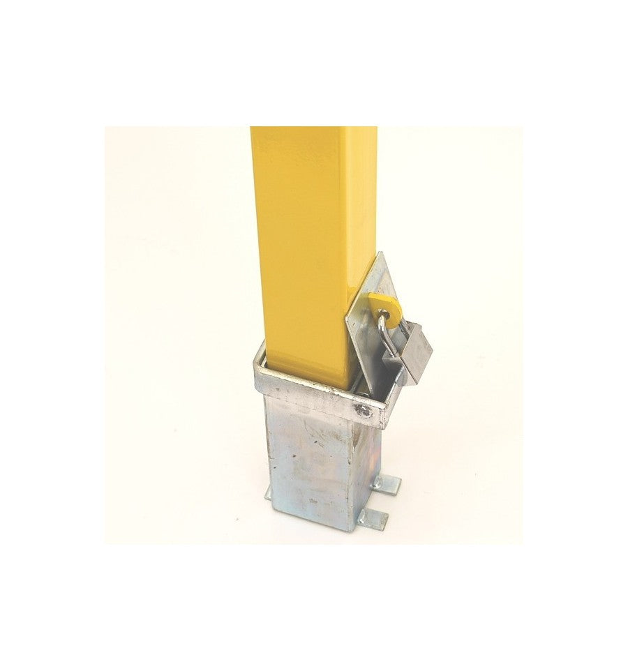 Sandy Brown Heavy Duty Removable Parking & Security Post - Yellow