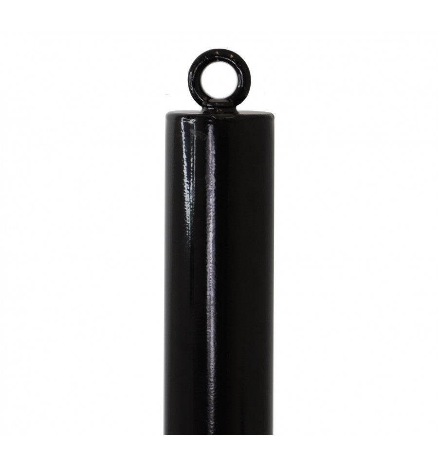Black Black Fold Down Parking Post With Integral Lock & Chain Eyelet