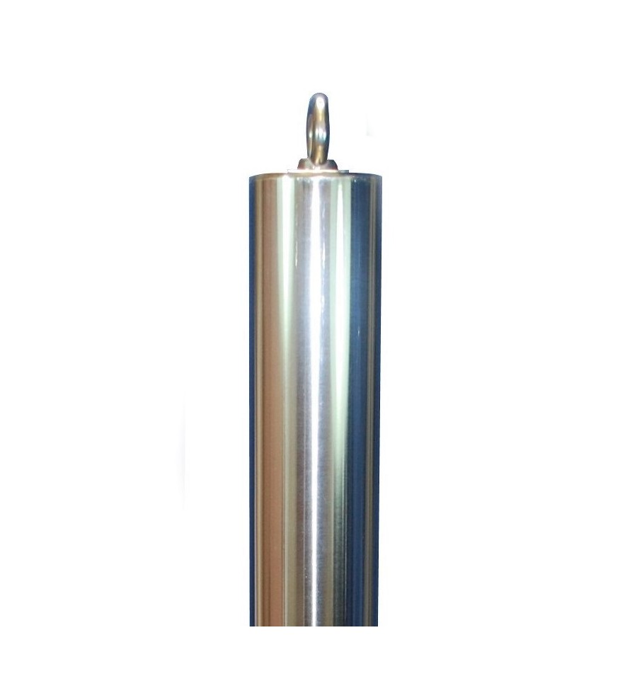 Gray Stainless Steel Fold Down Parking Post With Ground Spigot & Top Eyelet