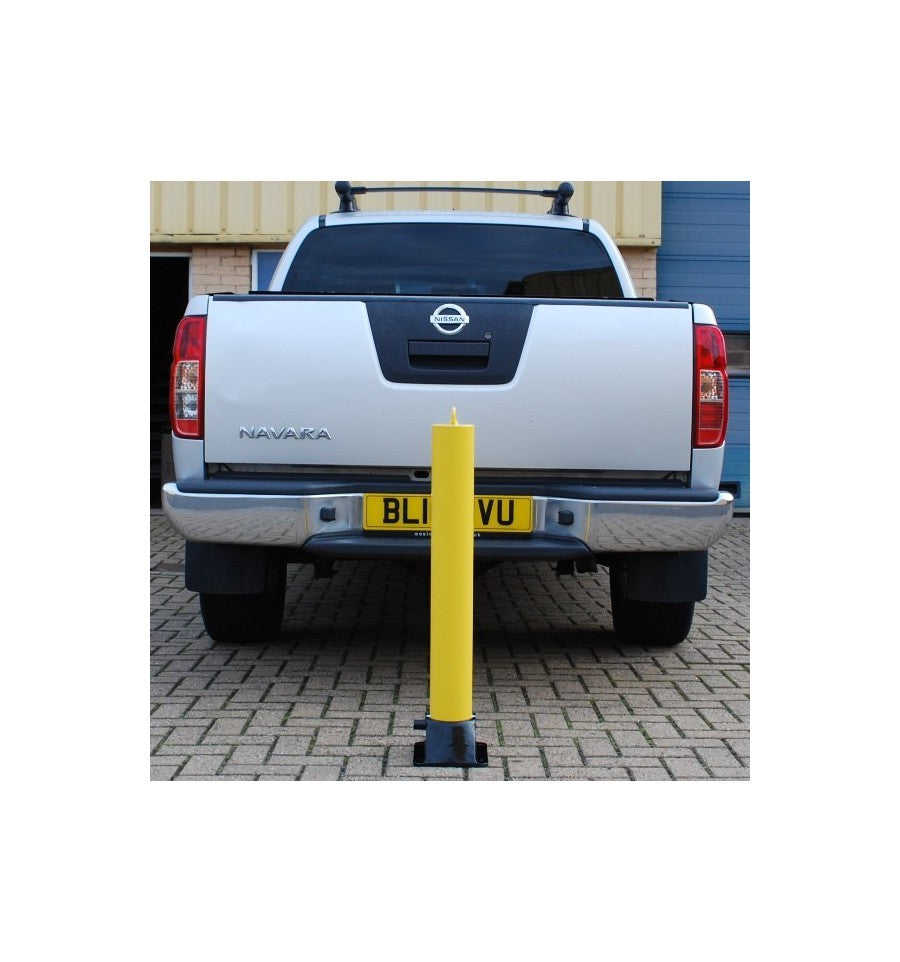 Dark Slate Gray Large Fold Down Steel Parking Post With Integral Lock & Top Eyelet