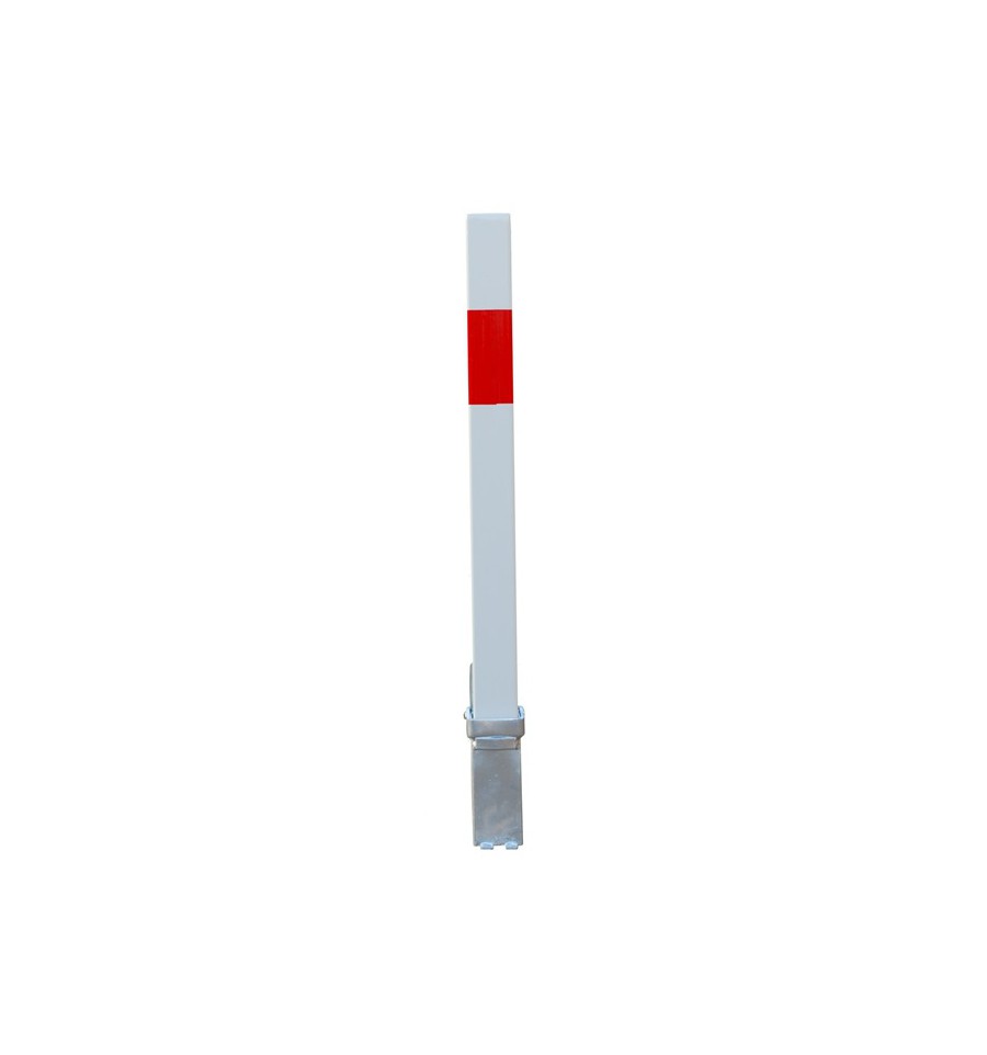 Light Steel Blue White & Red Removable Security Post & 2 x Ground Bases