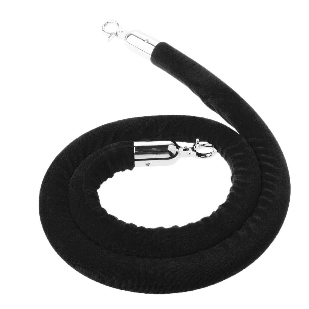 Black Queue Control Velvet Rope Barrier