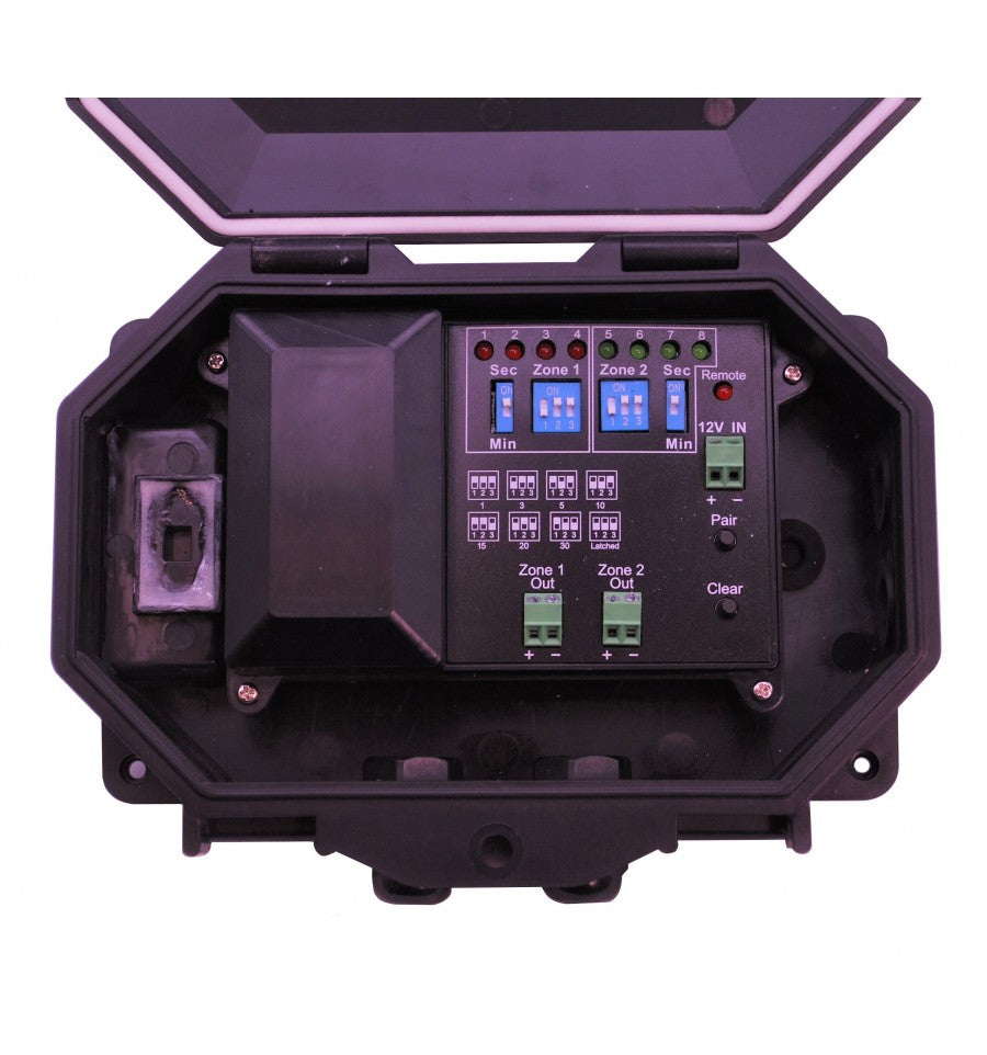 Dark Slate Gray Wireless Commercial Siren Kit Included Heavy Duty Push Button & 2 x Adjustable Sirens