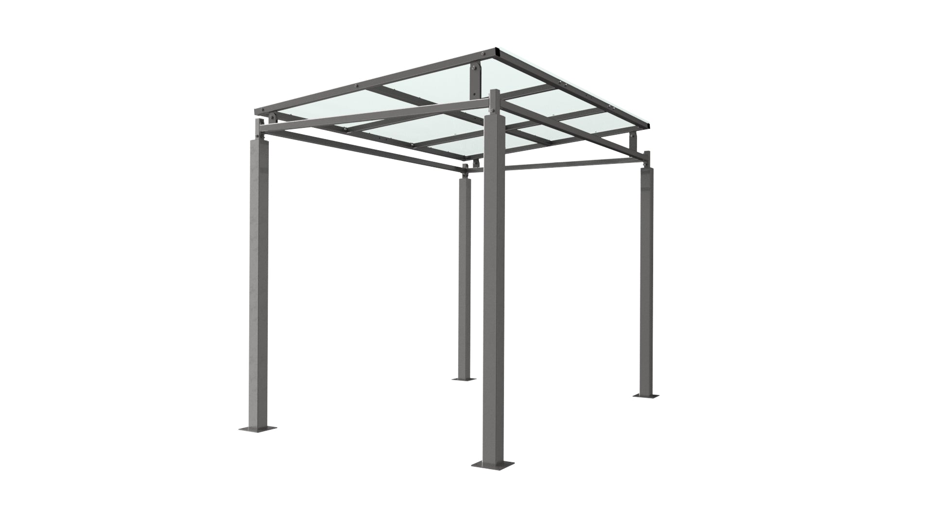 Bedford Cycle/Smoking Shelter Galvanised Steel Frame With PETG Roof