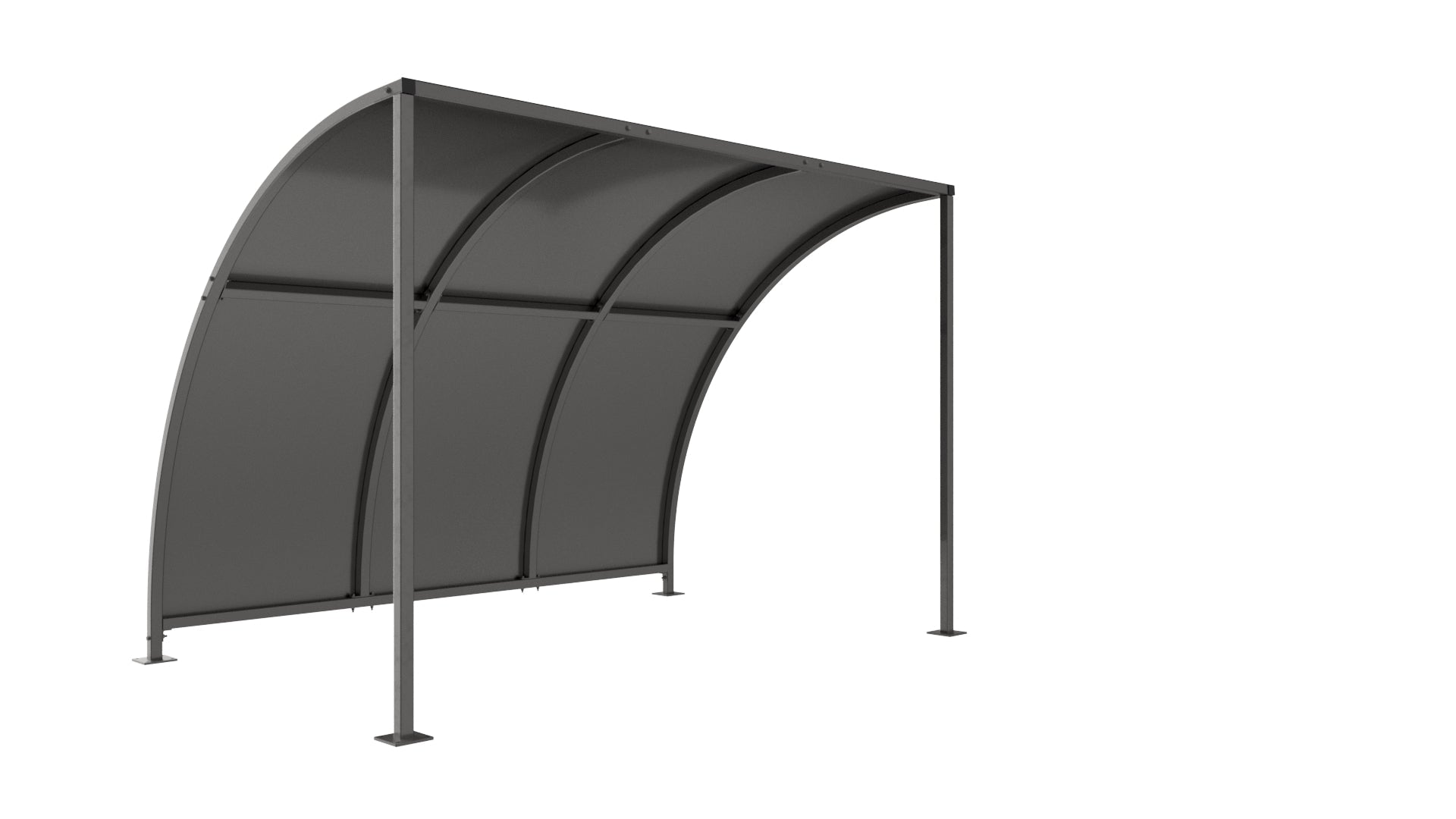 Leyton Cycle Shelter – Galvanised Roof Open Sided