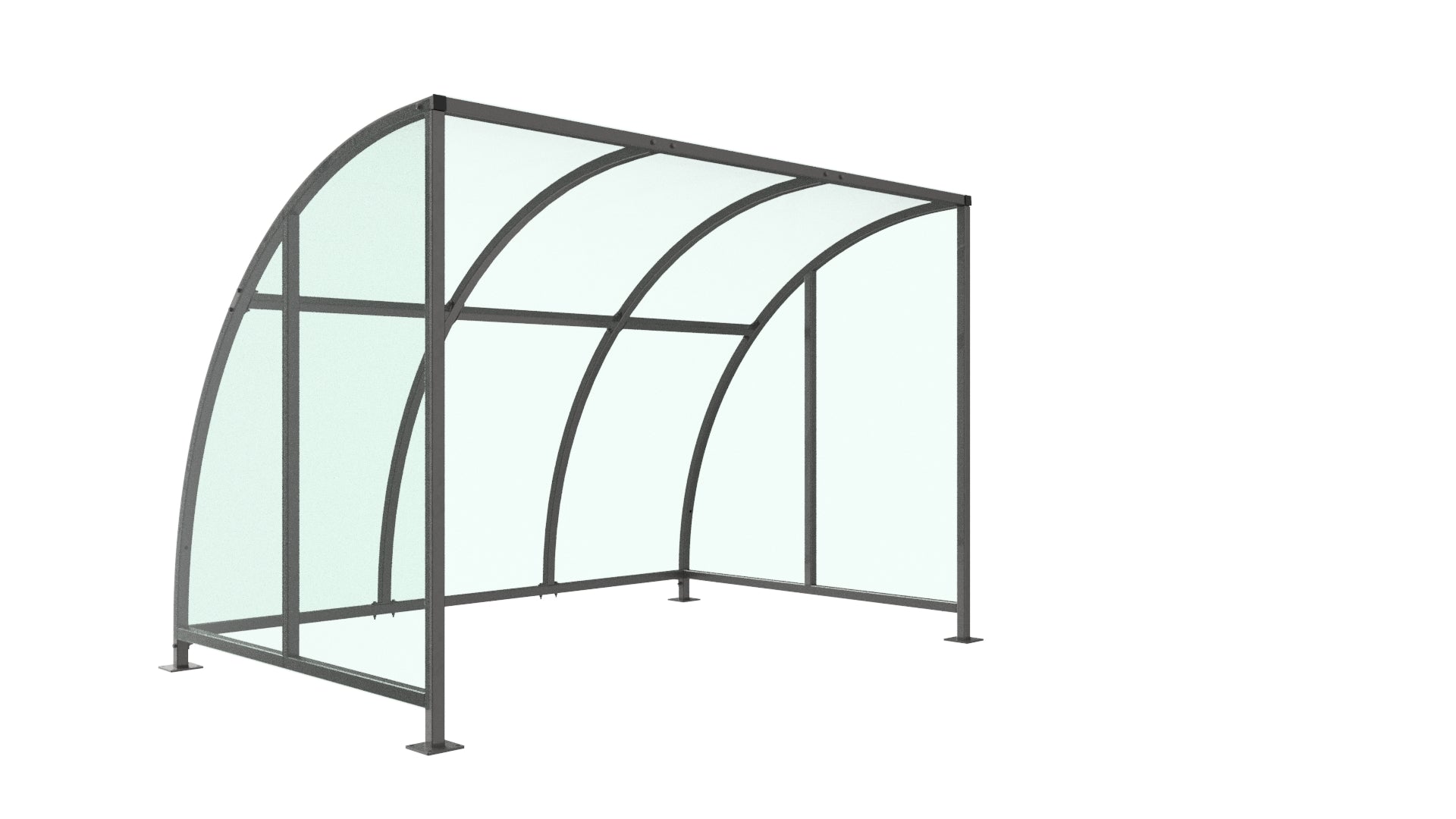 Stratford Cycle Shelter – With Ends Galvanised Steel Frame Open Sided