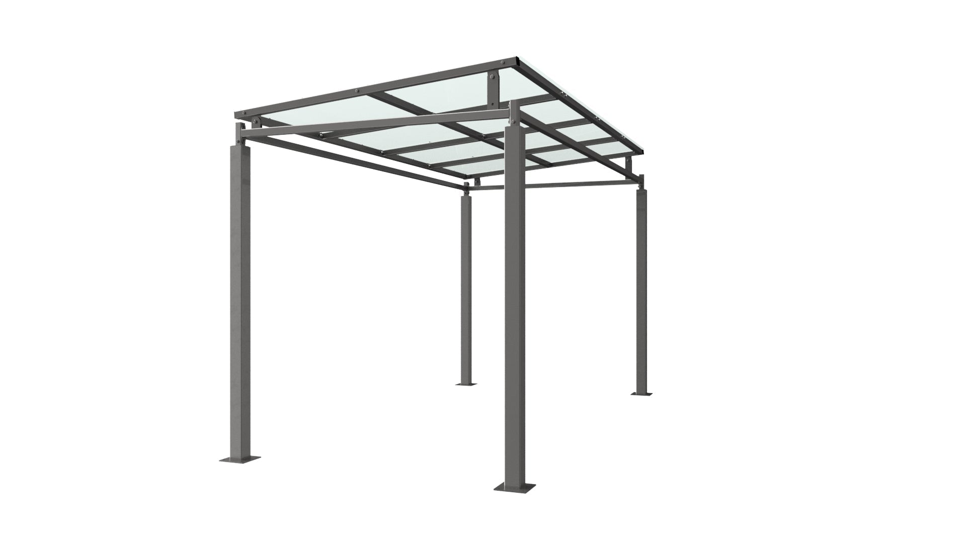 Bedford Cycle/Smoking Shelter Galvanised Steel Frame With PETG Roof