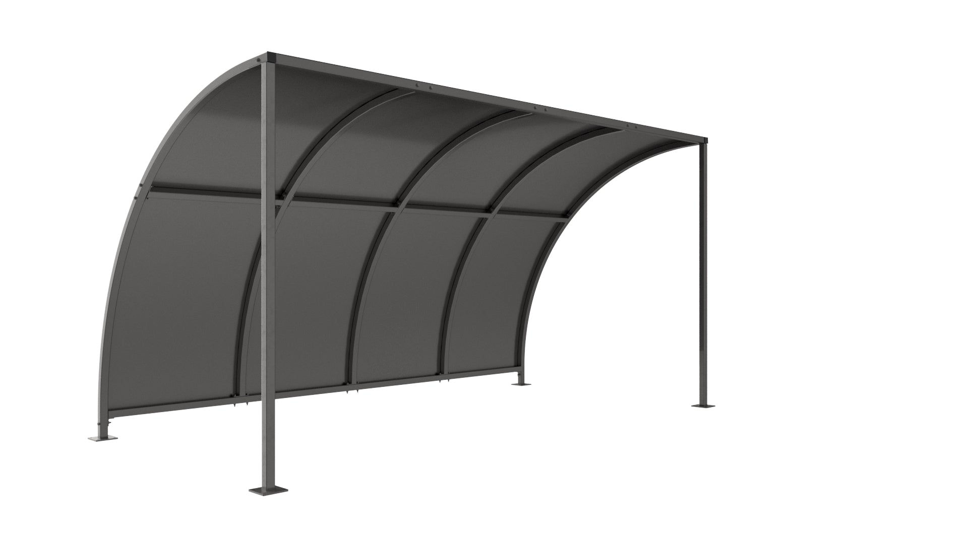 Leyton Cycle Shelter – Galvanised Roof Open Sided