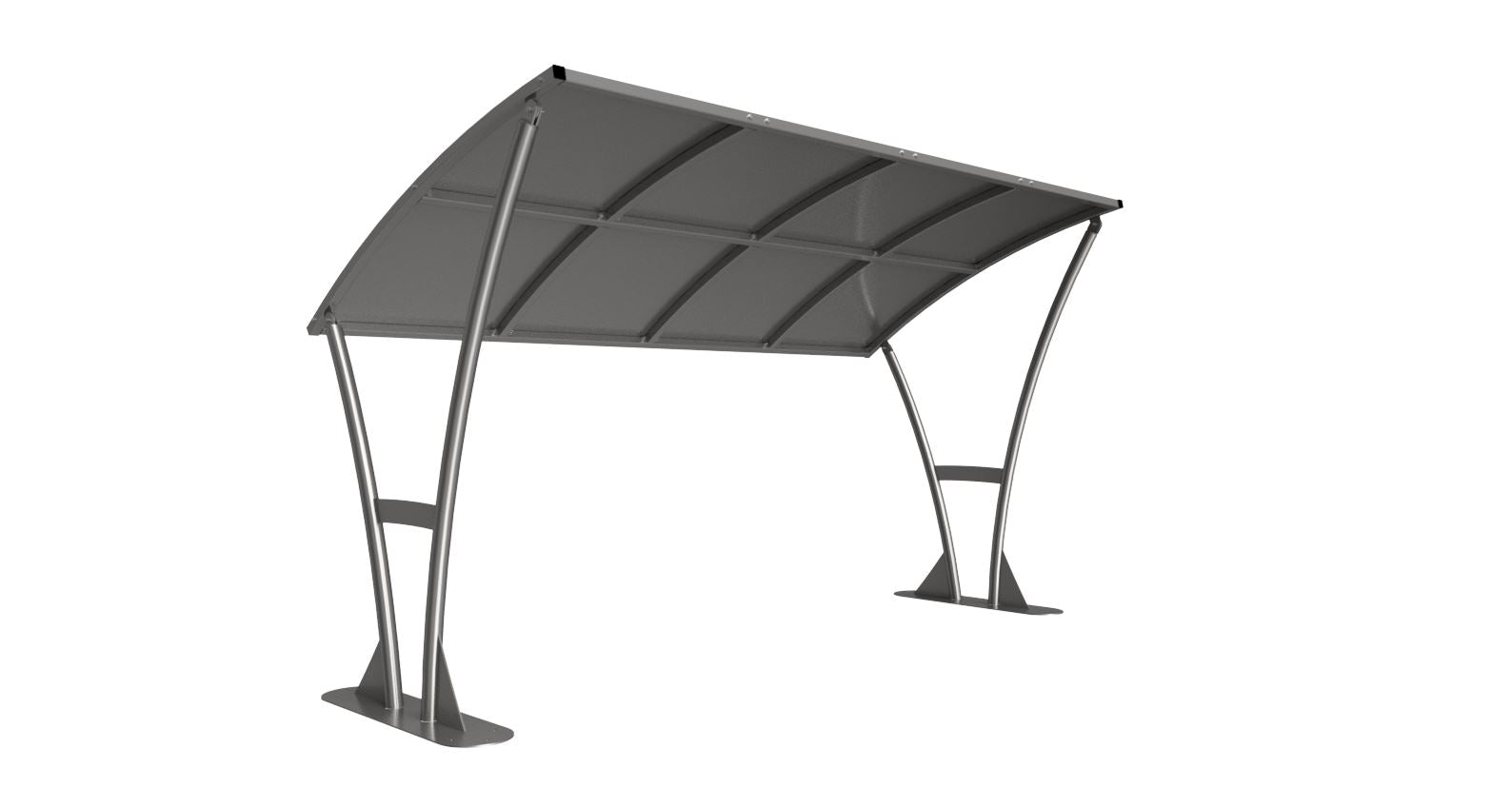 Newton Cycle Shelter Galvanised Steel Frame – Galvanised Roof Open Sided